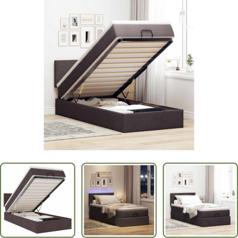 vidaXL Stoccaggio sotto il letto -  Struttura Letto Pouf con Materasso 80x200 cm in Tessuto