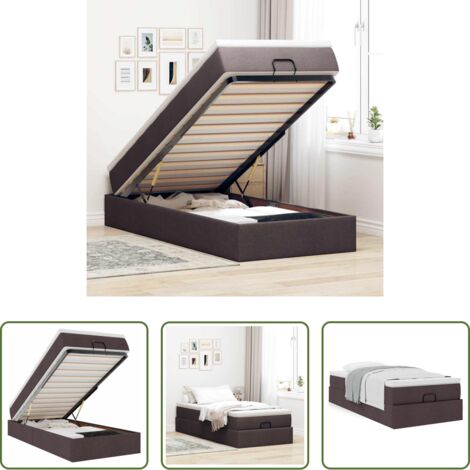 vidaXL Stoccaggio sotto il letto -  Struttura Letto Pouf con Materasso 90x190 cm in Tessuto