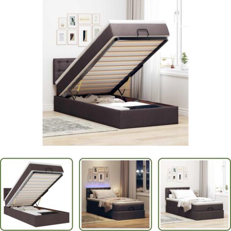 vidaXL Stoccaggio sotto il letto -  Struttura Letto Pouf con Materasso 90x190 cm in Tessuto