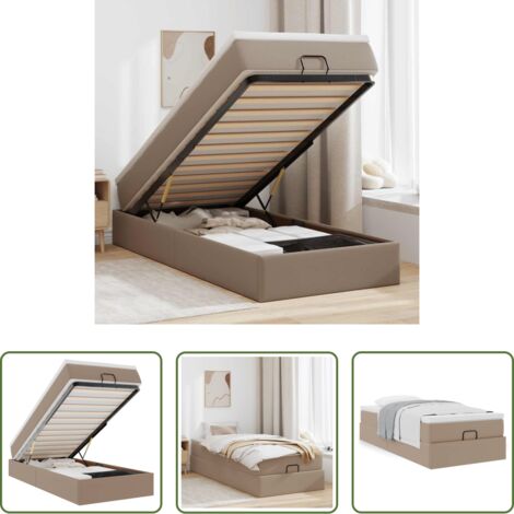 vidaXL Stoccaggio sotto il letto -  Struttura Letto Pouf con Materasso 90x200 cm Similpelle