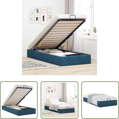 vidaXL Stoccaggio sotto il letto -  Struttura Letto Pouf Senza Materasso 100x200 cm Velluto