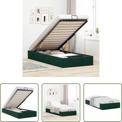 vidaXL Stoccaggio sotto il letto -  Struttura Letto Pouf Senza Materasso 100x200 cm Velluto