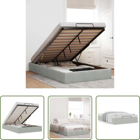 vidaXL Stoccaggio sotto il letto -  Struttura Letto Pouf Senza Materasso 120x190 cm Velluto