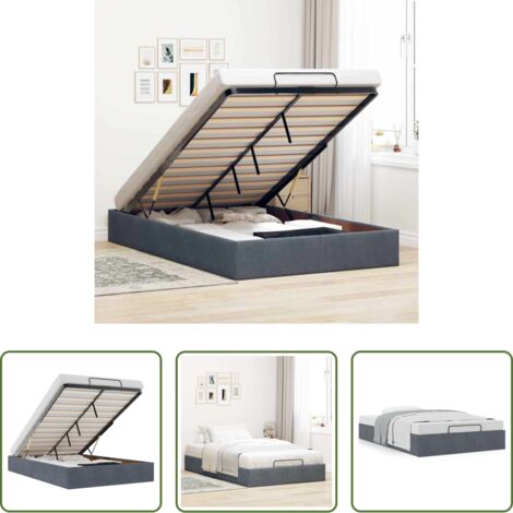vidaXL Stoccaggio sotto il letto -  Struttura Letto Pouf Senza Materasso 120x200 cm Velluto