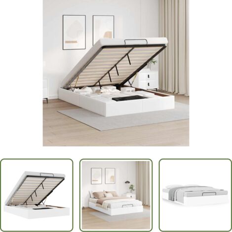 vidaXL Stoccaggio sotto il letto -  Struttura Letto Pouf senza Materasso 140x200 cm Similpelle