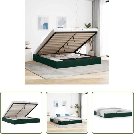 vidaXL Stoccaggio sotto il letto -  Struttura Letto Pouf senza Materasso 180x200 cm in Velluto