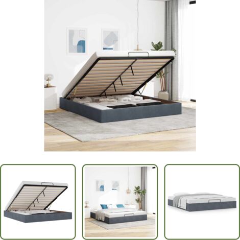 vidaXL Stoccaggio sotto il letto -  Struttura Letto Pouf senza Materasso 200x200 cm in Velluto