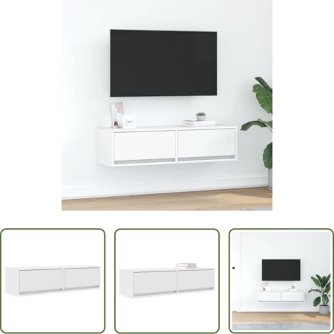 vidaXL Stoccaggio TV -  Mobile TV Bianco 100 x 31 x 25.5 cm Legno multistrato