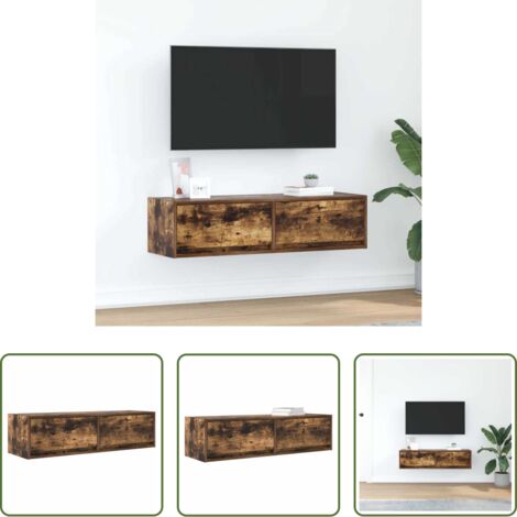 vidaXL Stoccaggio TV -  Mobile TV Rovere fumo 100 x 31 x 25.5 cm Legno multistrato