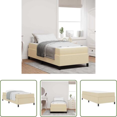 vidaXL Stoffbett -  Boxspringbett Creme 80 x 200 cm Stoff