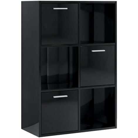 vidaXL Storage Cabinet 60x29.5x90 cm Chipboard High Gloss Grey - Grey