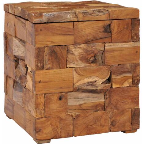 vidaXL Storage Stool Solid Teak Wood