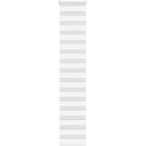 Vidaxl – Store à rouleau zébré blanc 40x200 cm – Tissu polyester 35,9 cm – Installation avec vis ou sans perçage – Connecteur à chaîne inclus