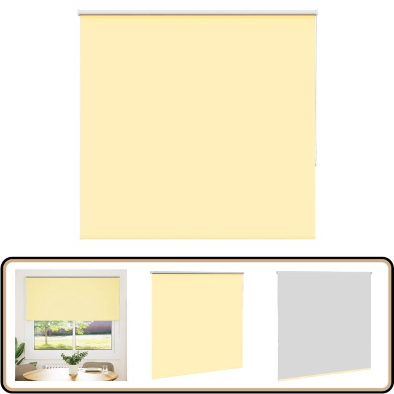 Vidaxl - Store enrouleur occultant jaune largeur du tissu 151,6 cm