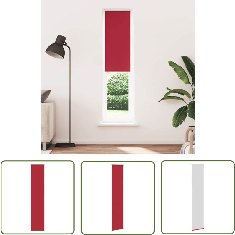 The Living Store - vidaXL Store enrouleur occultant rouge largeur du tissu 35,7 cm