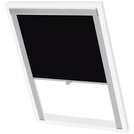 Vidaxl – Store occultant roulant noir MK06 – Compatible Velux – Tissu polyester résistant à la saleté – Mécanisme de tirage central