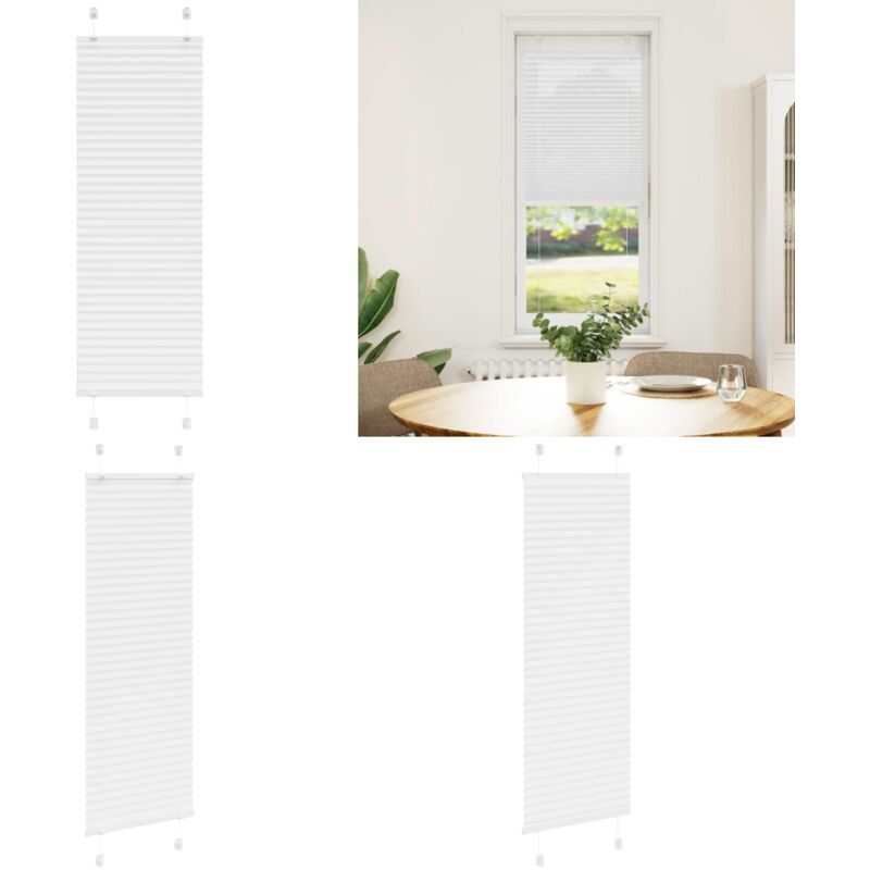 Vidaxl - Store plissé blanc 40x100 cm largeur du tissu 39,4 cm polyester
