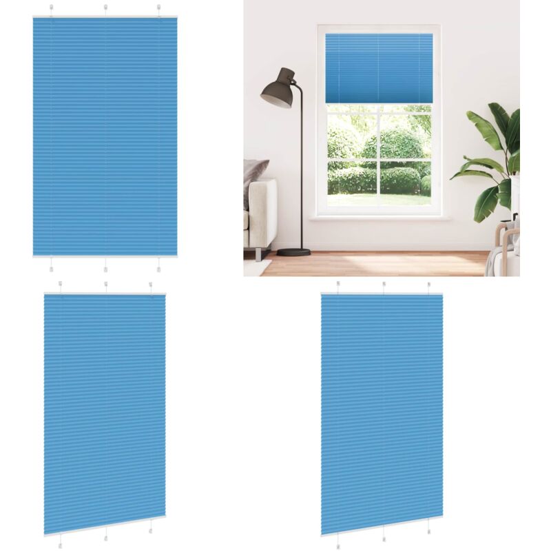 Vidaxl - Store plissé bleu 120x200 cm largeur du tissu 119,4cm polyester