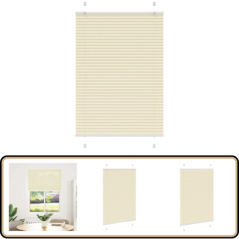 Vidaxl - Store plissé crème 100x150 cm largeur du tissu 99,4cm polyester
