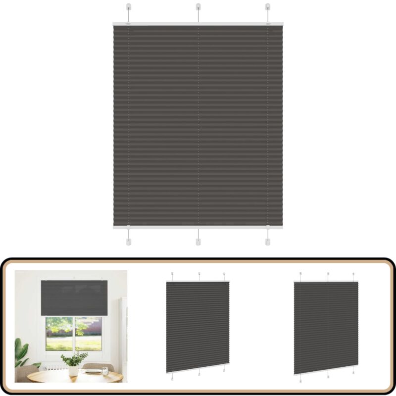 Vidaxl - Store plissé noir 105x100 cm largeur du tissu 104,4cm polyester