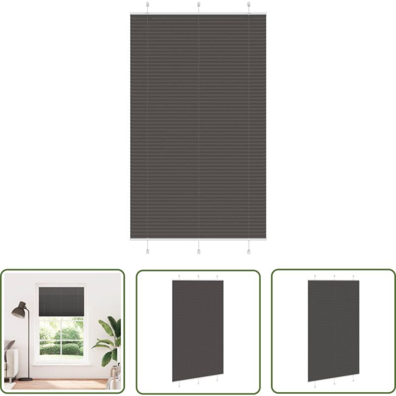 vidaXL Store plissé noir 120x200 cm largeur du tissu 119,4cm polyester