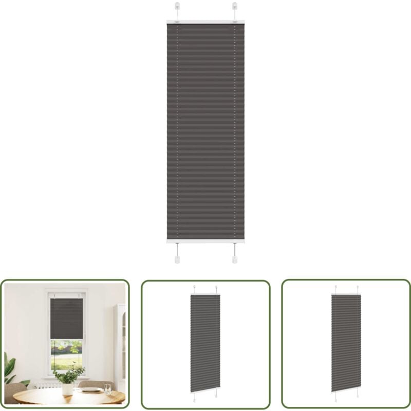 The Living Store - vidaXL Store plissé noir 45x150 cm largeur du tissu 44,4 cm polyester