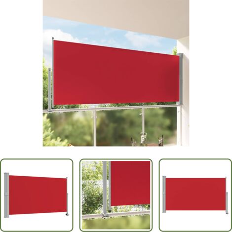 vidaXL Store rétractable -  Auvent latéral rétractable de patio 140 x 300 cm Rouge