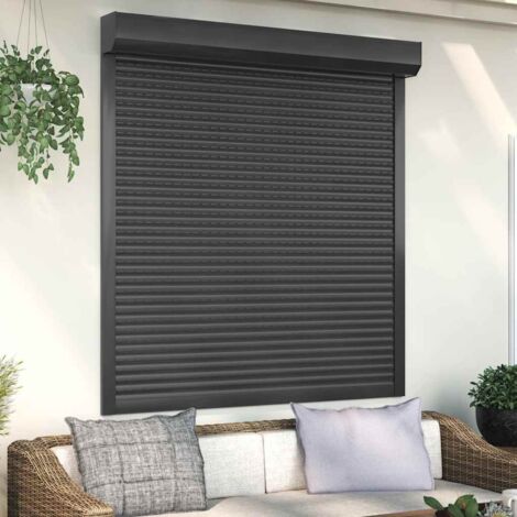 Vidaxl – Volet roulant manuel aluminium 140x150 cm anthracite – Isolation thermique et acoustique – Résistance aux intempéries – Haute stabilité au vent
