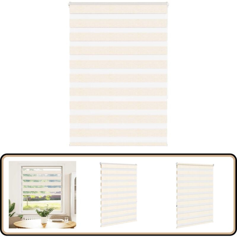 Vidaxl - Store zèbre beige marbré largeur du tissu 100,9 cm polyester