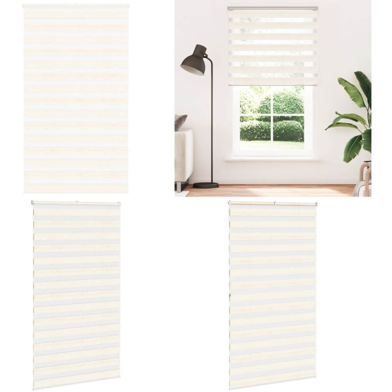 Vidaxl - Store zèbre beige marbré largeur du tissu 125,9 cm polyester