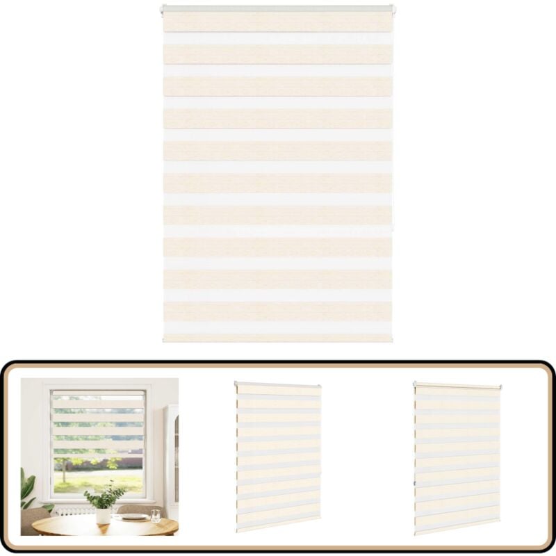 Vidaxl - Store zèbre beige marbré largeur du tissu 90,9 cm polyester