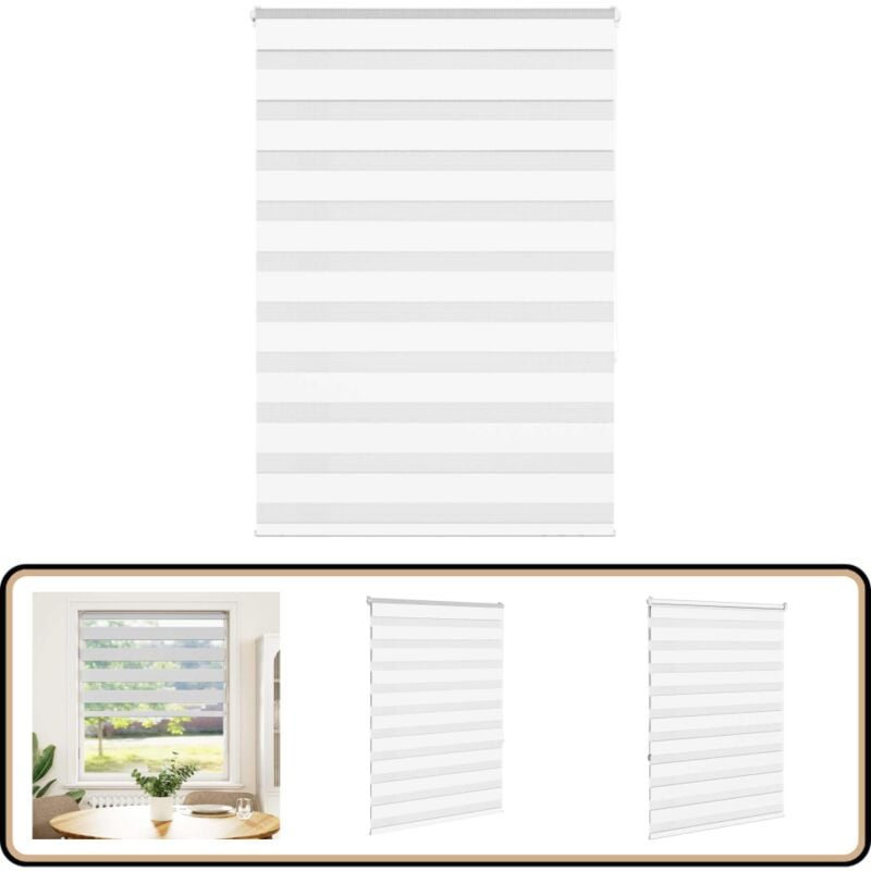 Vidaxl - Store zèbre blanc 115x150 cm largeur du tissu 110,9cm polyester