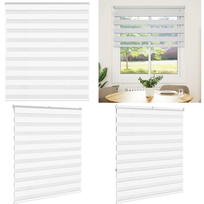 Vidaxl - Store zèbre blanc 125x150 cm largeur du tissu 120,9cm polyester