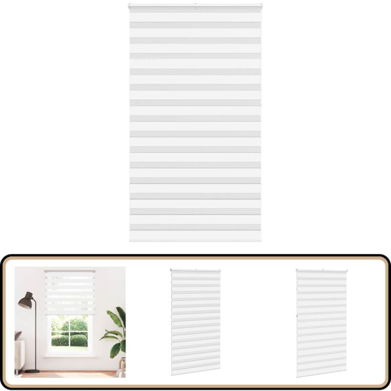 Vidaxl - Store zèbre blanc 130x230 cm largeur du tissu 125,9cm polyester