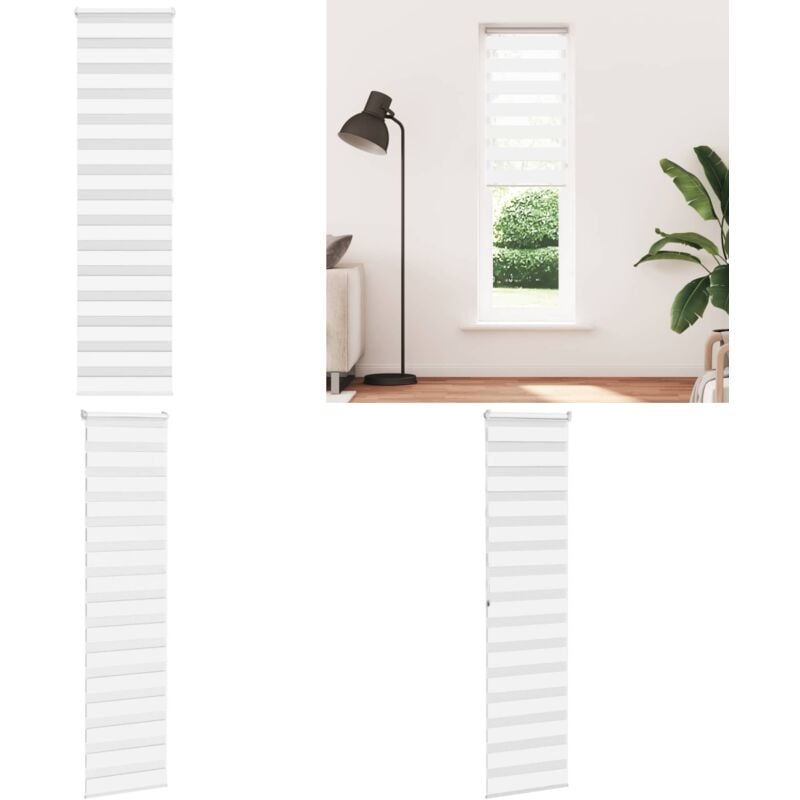 Vidaxl - Store zèbre blanc 60x200 cm largeur du tissu 55,9 cm polyester