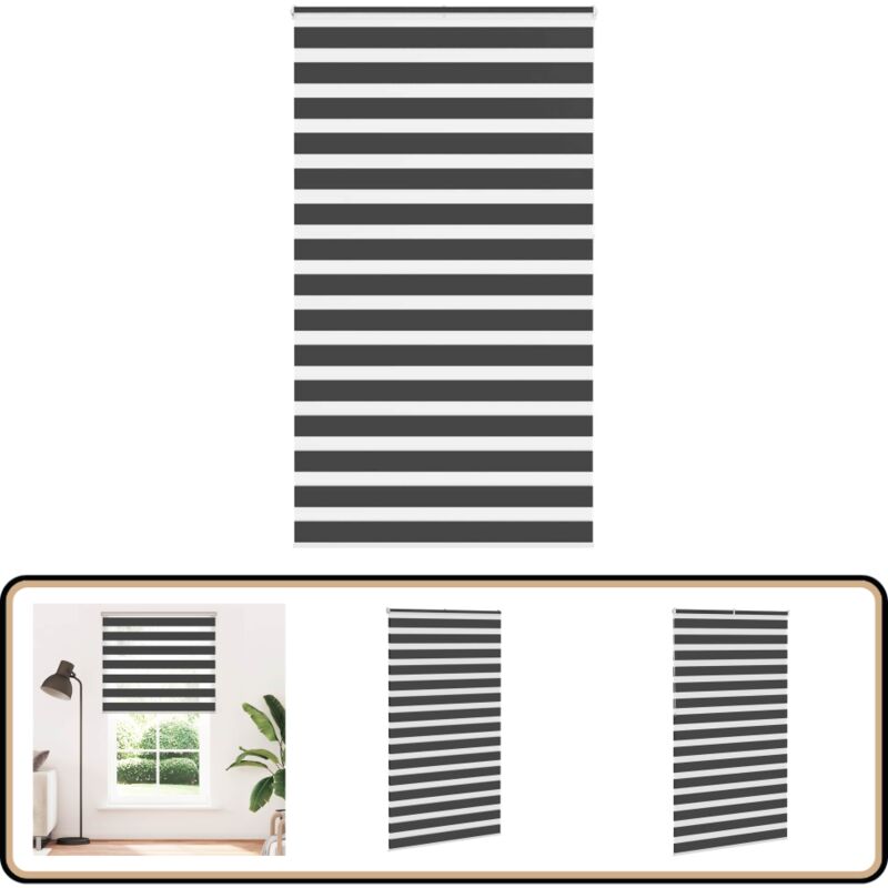 Vidaxl - Store zèbre noir 125x230 cm largeur du tissu 120,9 cm polyester