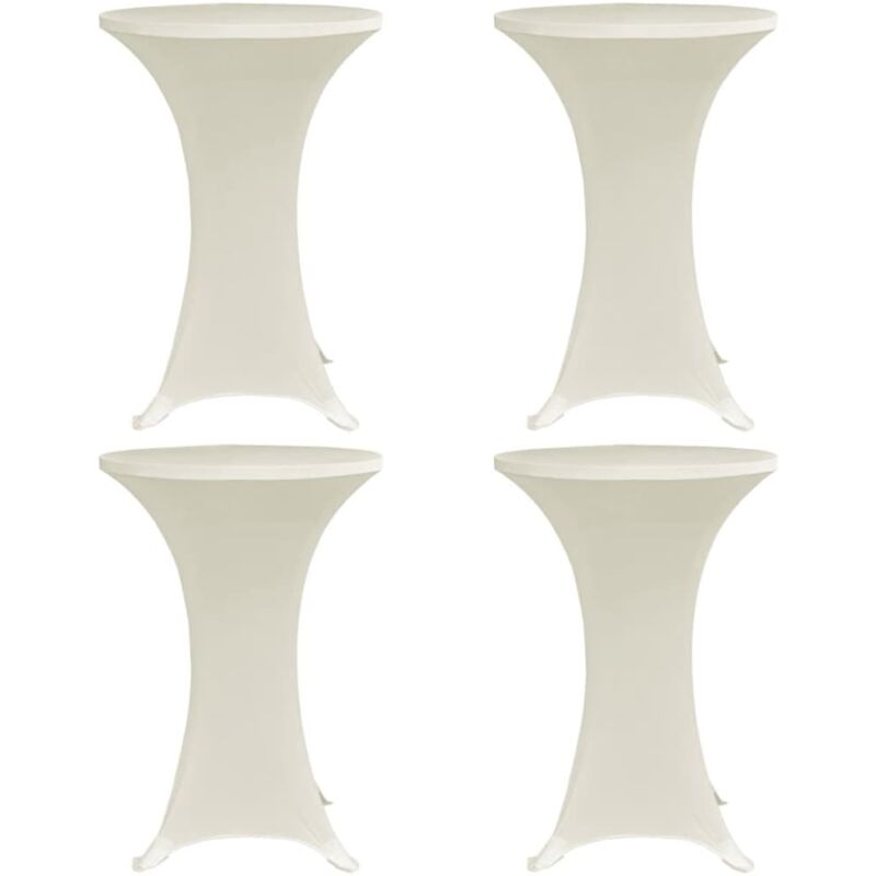 Stehtischhussen 4 Stk. Ø 60 Cm Creme Stretch Vidaxl