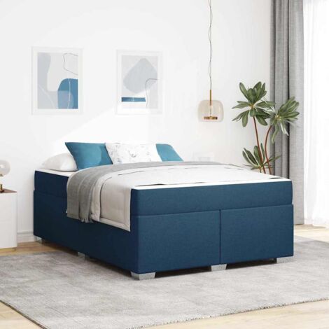 vidaXL Struttura del letto Blu 140 x 200 cm Tessuto