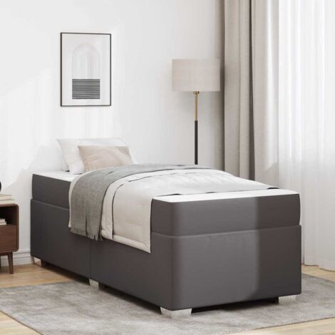 vidaXL Struttura del letto Grigio 90 x 190 cm Pelle sintetica