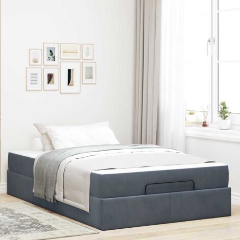 vidaXL Struttura del letto Grigio scuro 120 x 200 cm Velluto