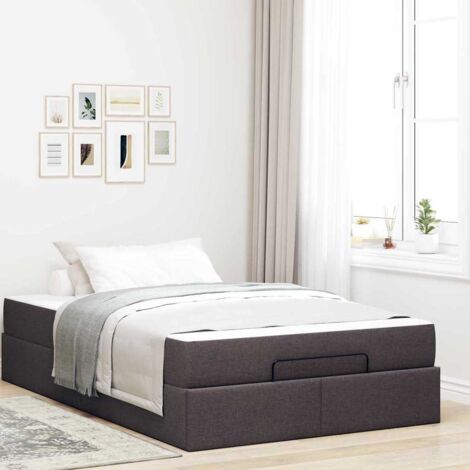 vidaXL Struttura del letto Marrone scuro 120 x 190 cm Tessuto
