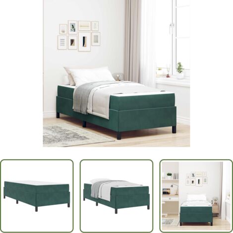 vidaXL Struttura in legno -  Struttura del letto Verde Scuro 90 x 200 cm Tessuto