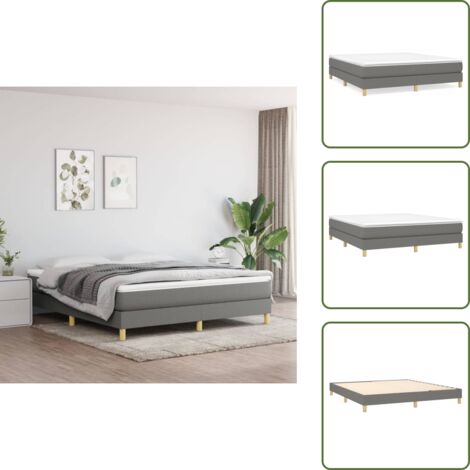 - vidaXL Struttura Letto a Rete a Molle Grigio Scuro 160x200 cm Tessuto -