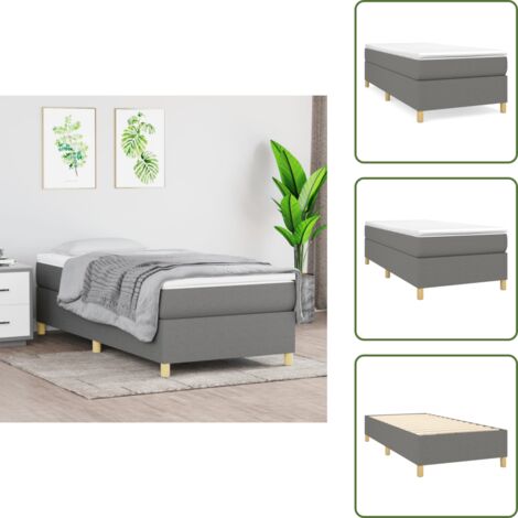 - vidaXL Struttura Letto a Rete a Molle Grigio Scuro 90x200 cm Tessuto -