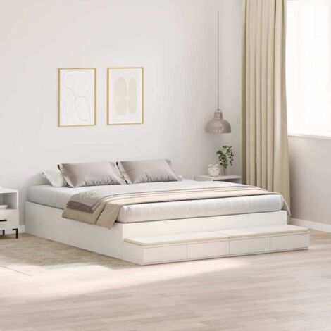 vidaXL Struttura letto con contenitore Bianco 200 cm Legno multistrato