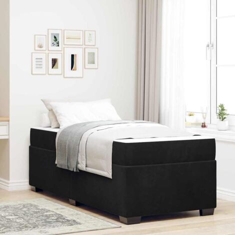 vidaXL Struttura letto con materasso Nero 90 x 190 cm Velluto
