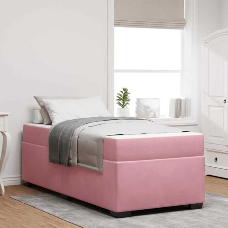 vidaXL Struttura letto con materasso Rosa 80 x 200 cm Velluto