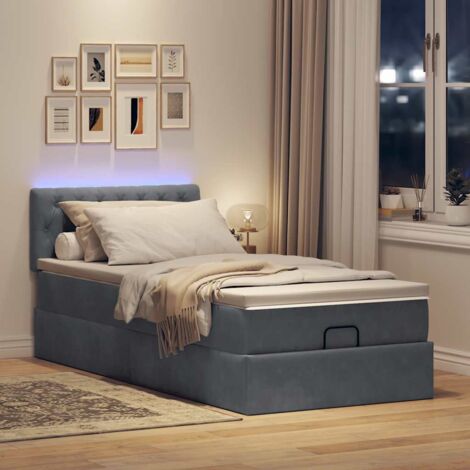 vidaXL Struttura Letto Pouf con Materasso 180x200 cm in Velluto