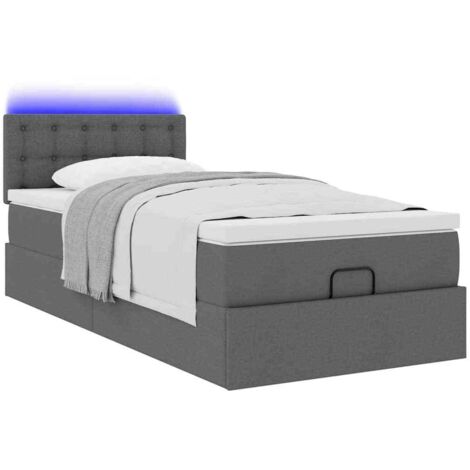 vidaXL Struttura Letto Pouf con Materasso 90x190 cm in Tessuto