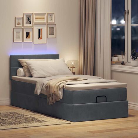 vidaXL Struttura Letto Pouf con Materasso 90x200 cm in Velluto